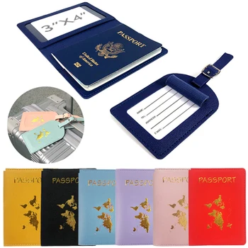 1 бр. багажная етикет корици за паспорти, полагане на злато паспорт папка документа за задгранично пътуване чанта печат на карти багажная етикет колоритен калъф
