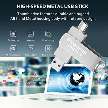 128 GB U-диск USB3.2 Високоскоростна флаш-памет с голям капацитет 512 GB 256 GB Флаш диск е 1 TB Преносими за компютри и телефони