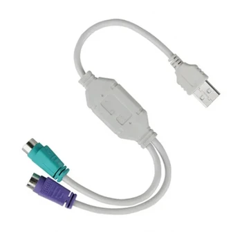 1БР USB Съединители за PS/2 PS2 Женски конвертор Кабел Кабел Конвертор адаптер Клавиатура