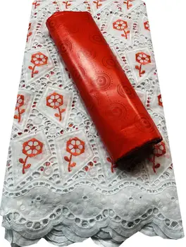 2,5 + 2,5 Ярд/Комплект Африкански тъкани Басейн Riche Brode С Швейцарско Хлопчатобумажным Дантела 2023 Дамасская Гвинейская Брокат Лейси Плат SKM102