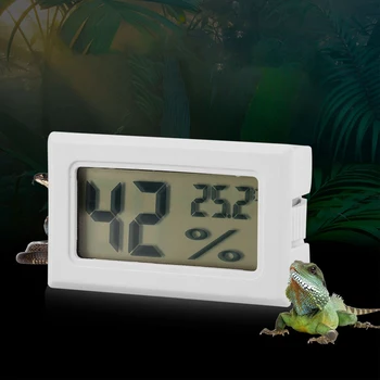 2 в 1 LCD дигитален дисплей на Температурата и влажността, термометър-влагомер с външен сензор за инкубатори-брудеров за влечуги