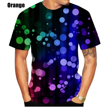 2023 Нови цветни мъжки ежедневни блузи с 3D-принтом в стил хип-хоп с къс ръкав