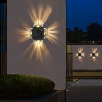 4LED Слънчева светлина Открит Европейски Градински Лампа за Вила Слънчевата Светлина е Водоустойчив, с монтиран на стената лампа, Осветление, Декоративни Нощни Водачи Светлини Горещ