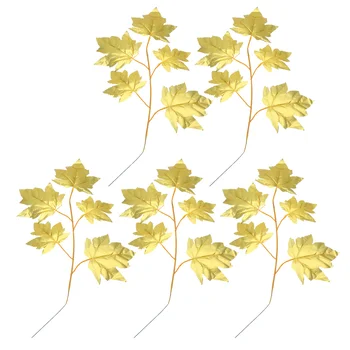 5 Бр. кленови листа, уличен интериор, материал за ръкоделието, украса за дома, изкуствен лист семки, клон, есен