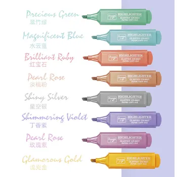 8 Цвята, блестящи маркери, блестящи маркери Моранди метални цветове, пастелни художествени маркери, Японски Сладки канцеларски материали Kawaii