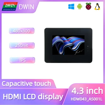 DWIN 4,3 Inch 480*800 LCD дисплей IPS TFT HDMI Промишлен Капацитивен Сензорен Екран е Идеален за Windows Raspberry Android Linux