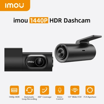 IMOU T400 Dash Cam 4MP Автомобилен Видеорекордер Dvr за Нощно Виждане Гласово Управление на WiFi един dashcam 24-Часова Автомобилна камера DVR Записващо устройство