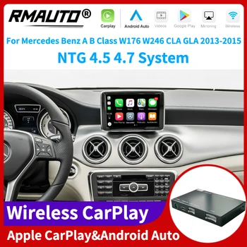RMAUTO Безжична Apple CarPlay NTG 4,5 4,7 за Mercedes Benz A Class B W176 W246 CLA GLA 2013-2015 Android Auto Mirror Линк