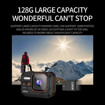 WIFI Екшън-камера 20MP 4K 60FPS Action Cam Video Електронна Стабилизация на изображението, 2-Инчов IPS-екран с Широк зрителен ъгъл 170 ° за Колоездене