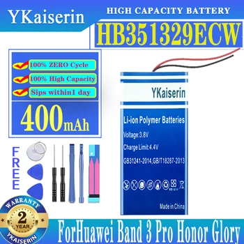 YKaiserin HB351329ECW 400 mah Батерия за Huawei Band 3 Pro 3Pro Honor Гривна Glory 5 Bracelet5 Взаимозаменяеми Батерия за Гривна