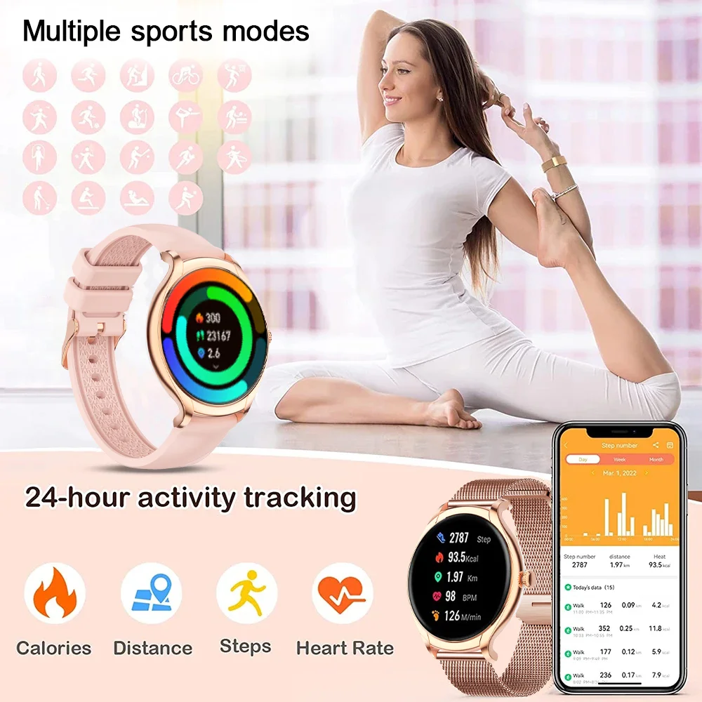 2023 Новите смарт часовници с Bluetooth-разговори, женски умен часовник ECG + ТОЧКИ, модерни дамски часовници, водоустойчиви гривни за момичета, мъжки за Android и IOS - 5