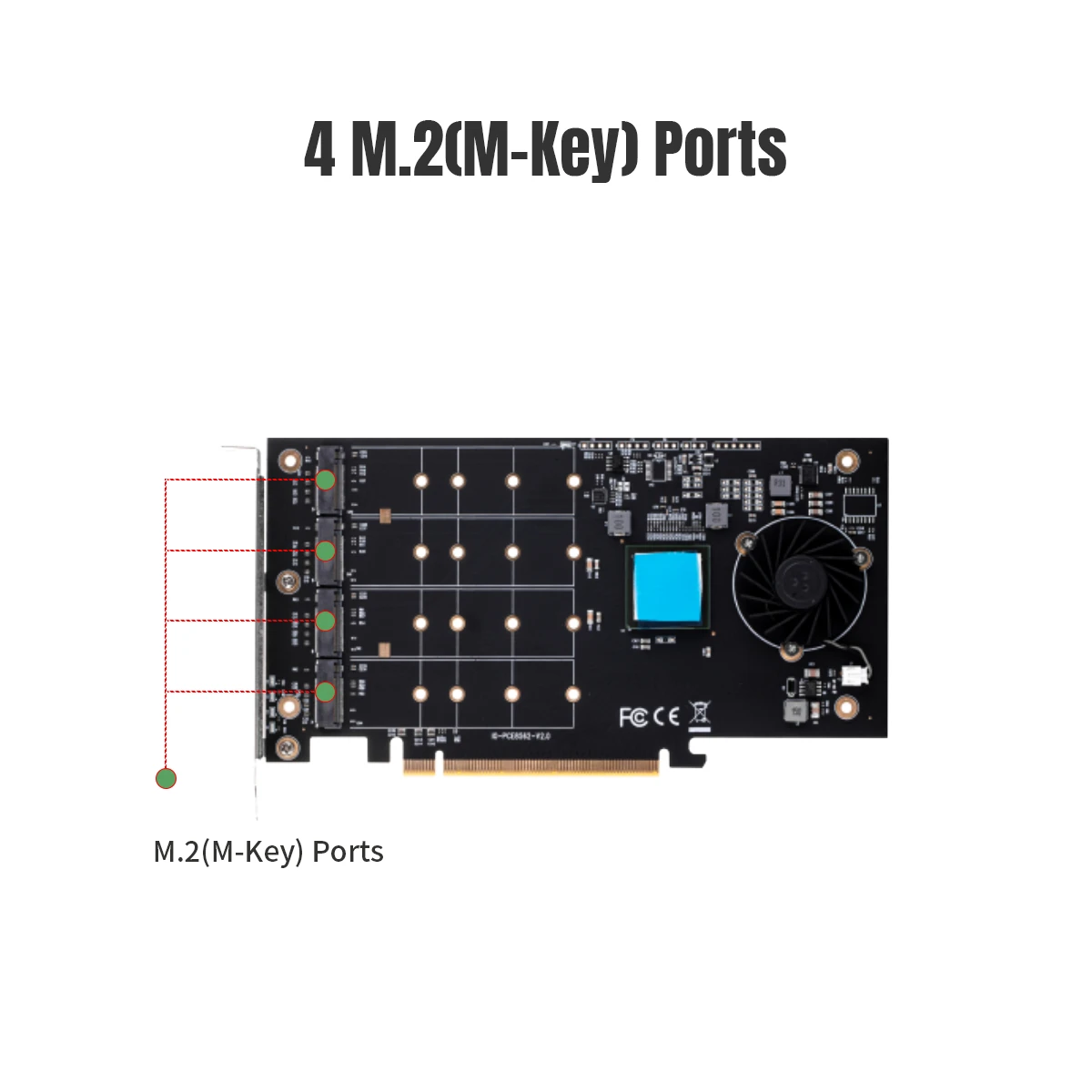 4 Порта M. 2 NVMe за Pcie 3,0x16 Адаптер контролер Дружина Странично Card PCI Express Mining Host Controller Black - 5