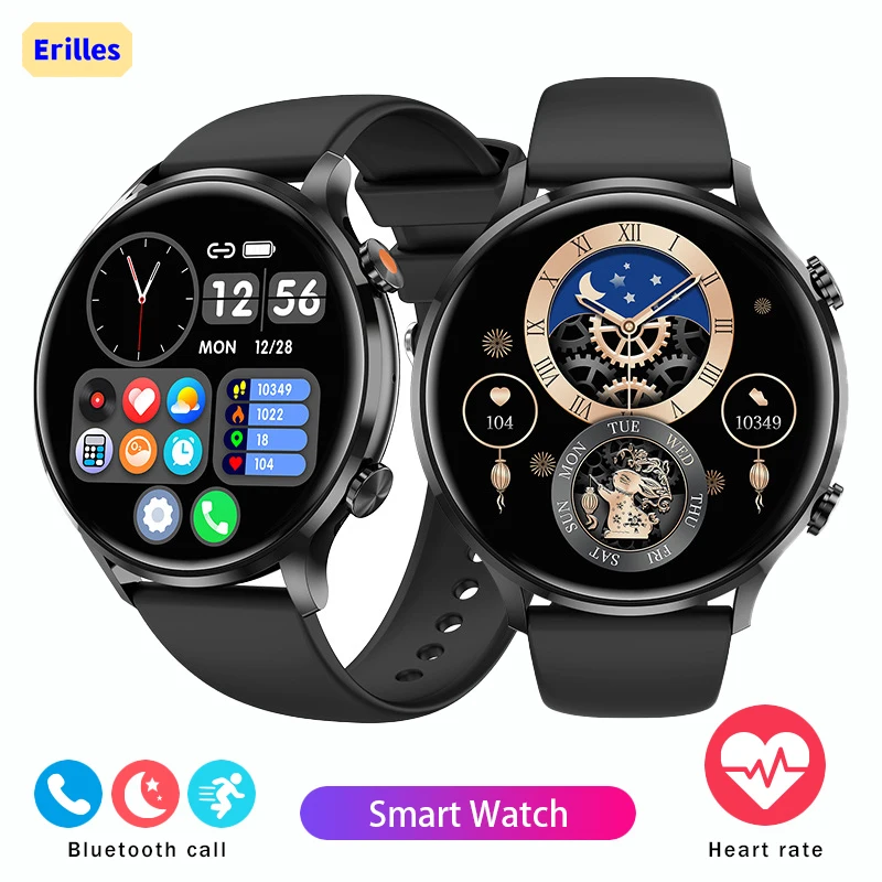 Erilles 2023 Нови Умен часовник 1,39 'инчов Смарт часовници Мъжки Дамски Bluetooth-предизвикателство Водоустойчив Фитнес За Android и IOS Smartwatch Часовници - 0