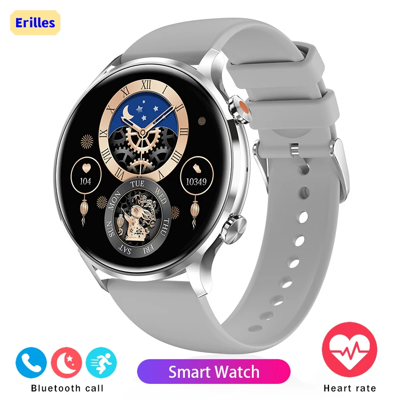 Erilles 2023 Нови Умен часовник 1,39 'инчов Смарт часовници Мъжки Дамски Bluetooth-предизвикателство Водоустойчив Фитнес За Android и IOS Smartwatch Часовници - 5