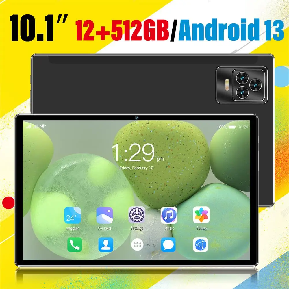 Tablet PC K60 с 10.1-инчов HD екран и Android 13 Оперативна памет: 6/8/12 GB-Вградена памет: 128/256/512 GB 24 + 48MPGPS + FM + WIFI + BT Поддръжка на двойна карта с памет 8000 mah - 0