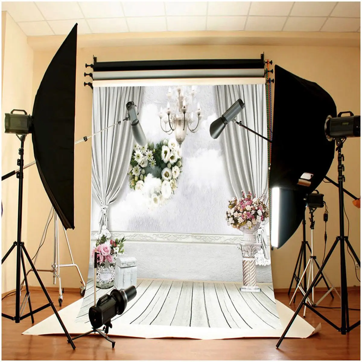 Бяла завеса размер 5х7 фута, студиен фон за снимки на цветя, на фона на секс - 5