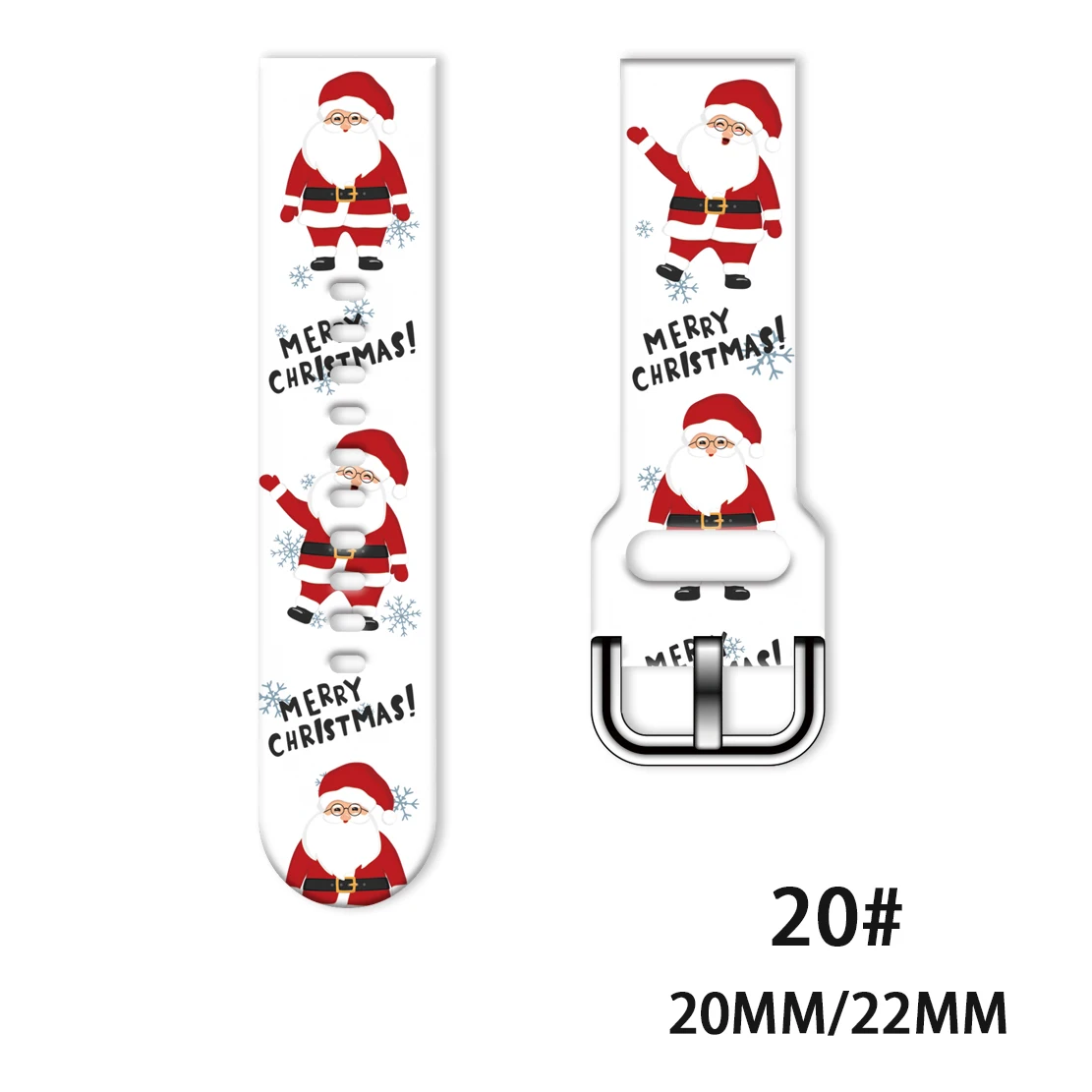 Весела Коледа от 20 мм и Каишка с принтом за Samsung Galaxy Watch 5/4 40 мм 44 мм 4Classic 42 мм и 46 мм Взаимозаменяеми гривна 22 мм за 5Pro - 1