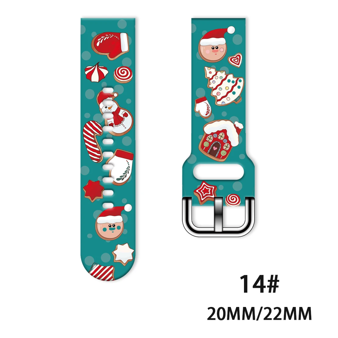 Весела Коледа от 20 мм и Каишка с принтом за Samsung Galaxy Watch 5/4 40 мм 44 мм 4Classic 42 мм и 46 мм Взаимозаменяеми гривна 22 мм за 5Pro - 2