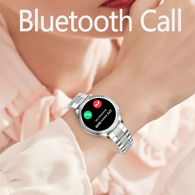 Дамски Смарт часовници AK53 с Bluetooth-набор от повикване, да 1,32-инчов HD-Голям екран, женски спортен тракер за фитнес, умни часовници - 4
