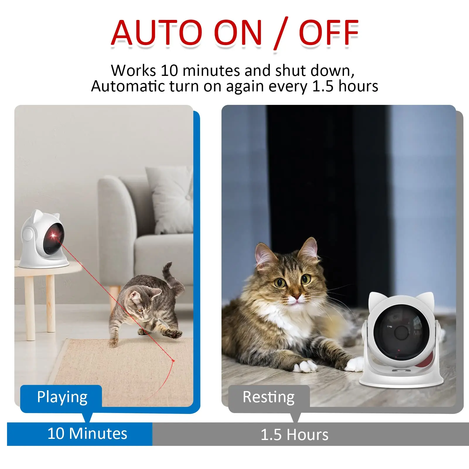 Играчки За домашни животни, Коте, куче, Интерактивен Акумулаторна робот-котка, Автоматични електрически кученце, Лазерни аксесоари за котки, Лазерен умен закачка - 5