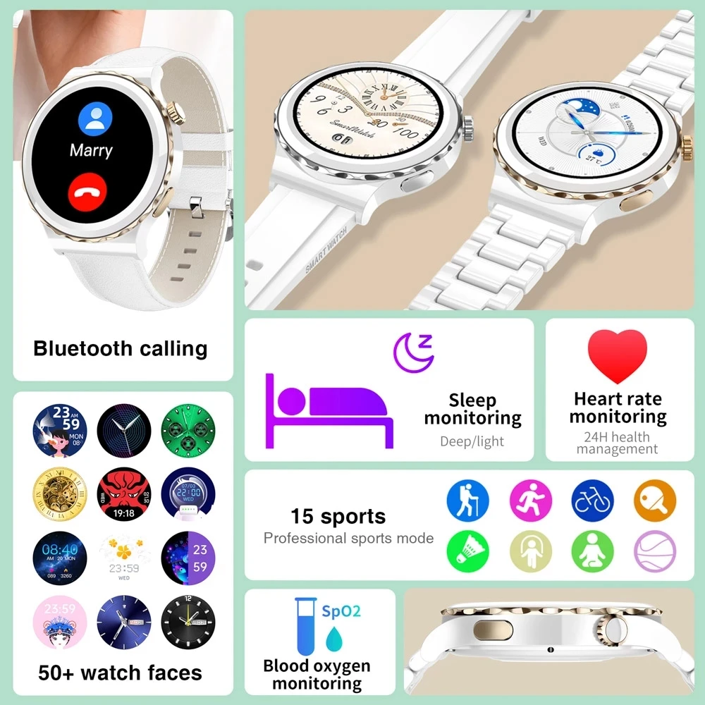 Музикални Смарт часовници За жени, Умни часовници с Bluetooth-разговори, Женски Фитнес гривна, часовник с NFC, Спортни Дамски Цифрови часовници, часовници за жени - 1