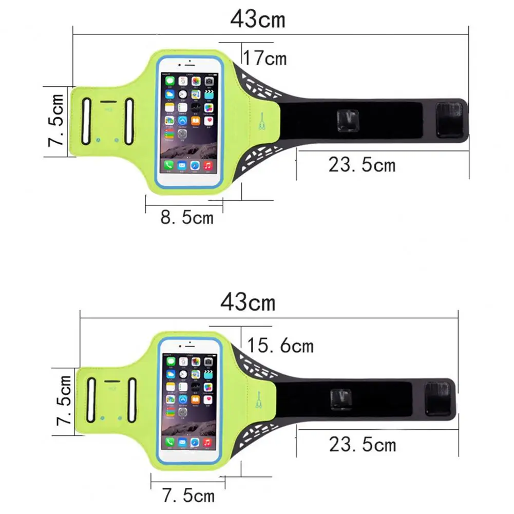 Нарукавная превръзка от неопрен за телефон Дизайн на сензорен екран Регулируема Водоустойчив Държач за мобилен телефон Чанта за съхранение на Спортни ленти за джогинг Чанта - 5