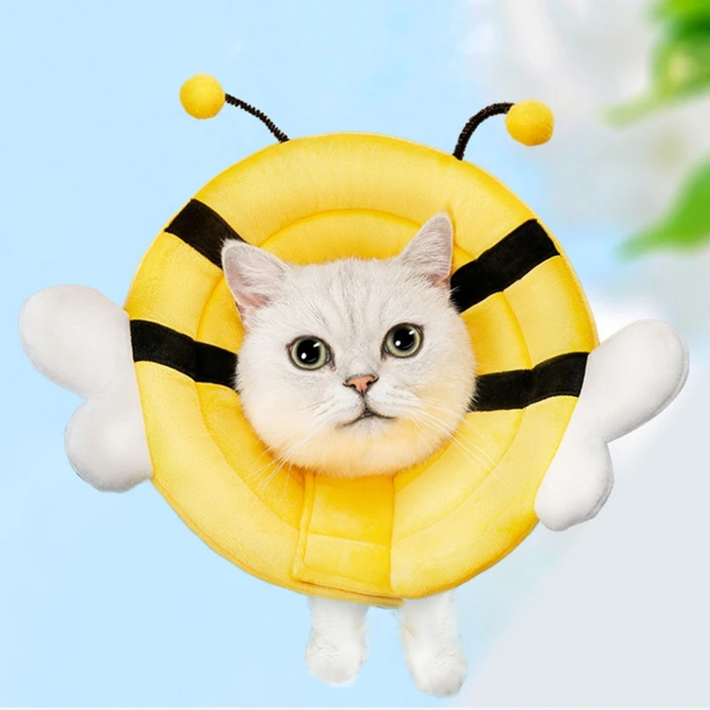 Регенериращ нашийник с хубав мек конус под формата на пчела за котки, зарастване на рани след операция за малки кучета, средства за предотвратяване на драскотини - 2