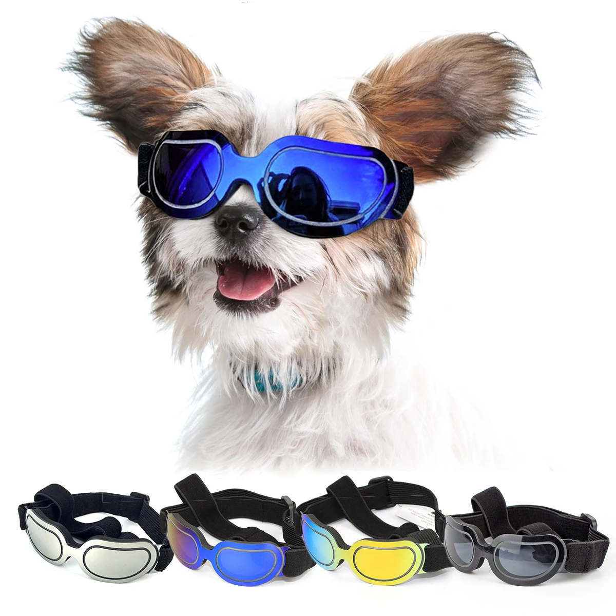 Слънчеви очила за домашни кучета, Регулируеми очила за малки, Средни и големи кучета, котки, кученца, Слънчеви очила, Очила за кучета на открито, играчки за домашни любимци - 0