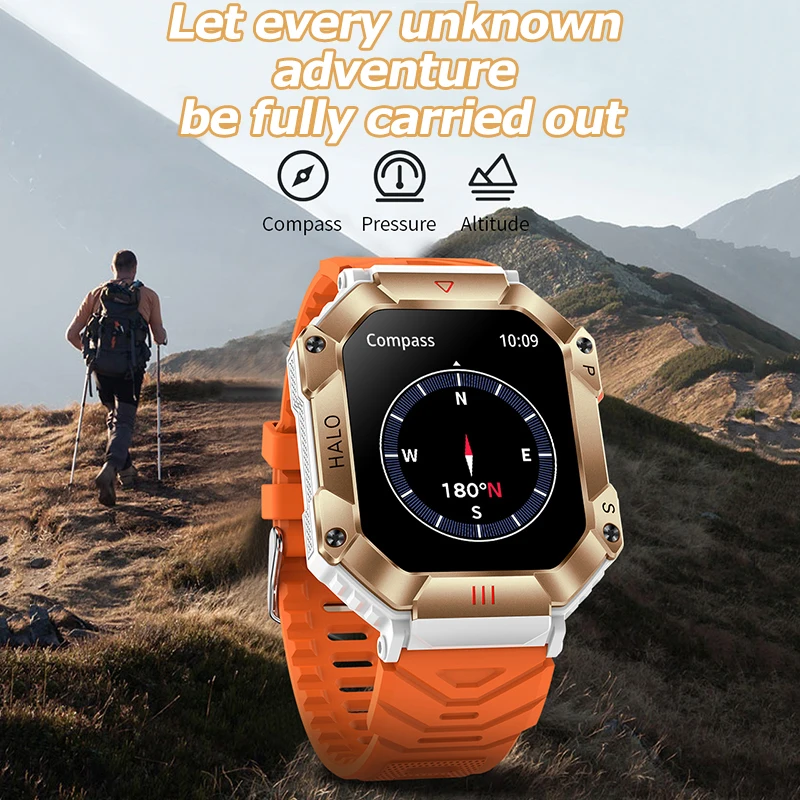 Смарт часовници За мъже, фитнес тракер, компас, сърдечната Честота, IP67, водоустойчива Bluetooth разговори, Спортни военни Смарт часовници за Android Huawei - 3
