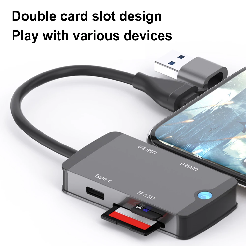 Хъб USB C, четец за карти памет с OTG SD, usb флаш устройство, четец на смарт карти-памет, многопортовый с порта SD TF за компютърни аксесоари Macbook - 2