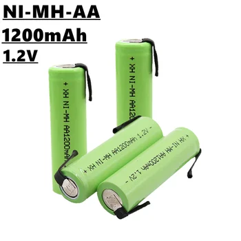 Акумулаторна батерия AA NiMH, 1.2, 1200 mah, със заваръчни барабани, стабилна и безопасна зареждане, подходяща за електрическа четка за зъби