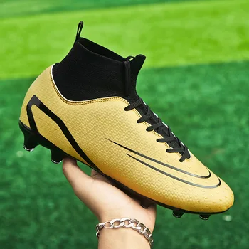 Висококачествени футболни обувки за мъже и жени, футболни обувки с дълги шипове, леки ежедневни футболни маратонки за тийнейджъри, спортни обувки