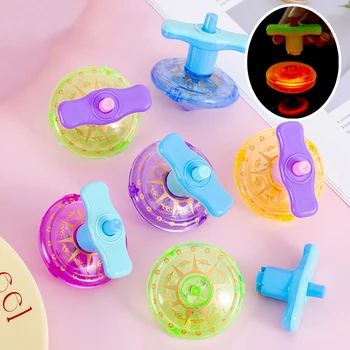 Детски Класически носталгични играчки на гироскопе, креативна светоизлучающая цветна въртящата играчка на гироскопе с начална инсталация за детски подаръци