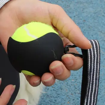 Държач за топки за домашни любимци, държач за тенис топката, лесен за употреба за тенис топката, с каишка за кучета, удобен за активни игри.