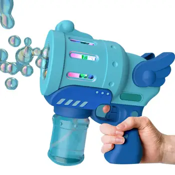 Забавна машина за духаше сапунени мехури, Електрически Автоматичен производител на сапунени балони с цветни световыми играчки
