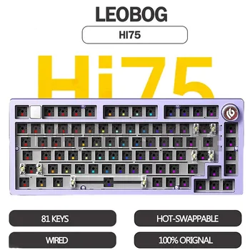Клавиатура Leobog Hi75 от алуминиева сплав, механична клавиатура, USB Жичен RGB Осветление, Мъжки Аксесоар за компютърни игри, подаръци