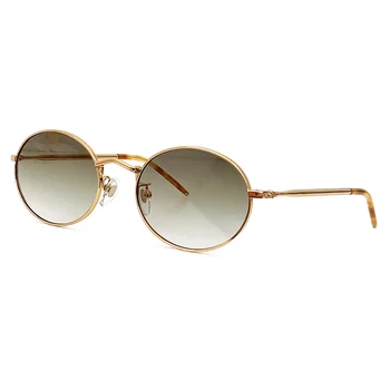 Кръгли женски слънчеви очила с марка Desginer, Слънчеви Очила от Сплав, Луксозни Очила с UV400