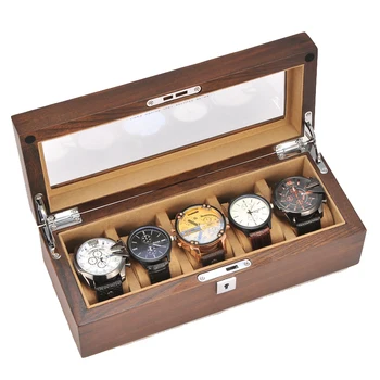 Кутия за съхранение на бижута от масив бряст, механични часовници