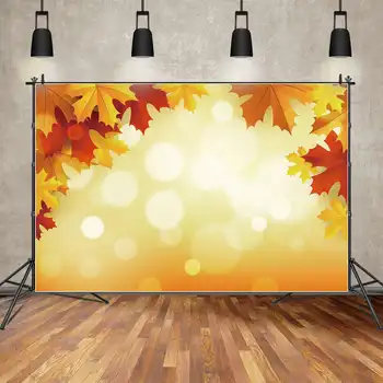 ЛУНАТА.QG Background Есента на Светъл Фон с Листа от Клен под формата на Хълбока за Снимки на Стоките, Стенни Декорации за Парти по случай рождения Ден на Поръчка