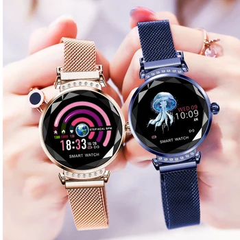 Метални женски Smart-часовници, Дамски часовници, мониторинг на сърдечната честота За Android, IOS, Фитнес гривна, Женски Умен часовник, Водоустойчив