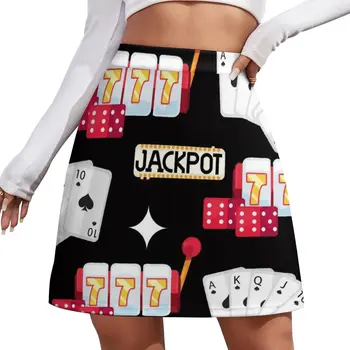 Мини пола с шарките на игрален автомат за покер в казино, празнични дрехи, дамски рокли, лятна рокля за жените 2023