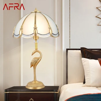 Модерна настолна лампа AFRA от златен месинг, led мед креативен интериор, настолна лампа за дома, хол, спалня
