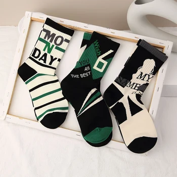 Модни Дамски памучни чорапи в стил А/Б, асиметричен модел, уличен хип-хоп, дишащи чорапи в стил Харадзюку, тенденция спортна двойка
