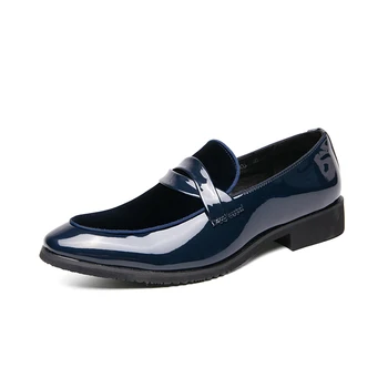 Мъжки обувки; ежедневни модерен мъжки модельная обувки за мъжки партита; маратонки, без с голям размер; черни кожени лоферы; Sapato Social Masculino