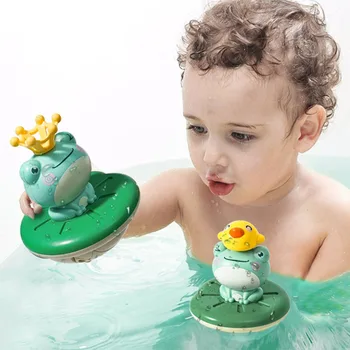 Нови играчки за детски Бани Електрически Спрей бутилка с Вода в Плаващ Въртящата Жаба Разбрызгиватель Детски Игри Плуване Баня Детски подарък