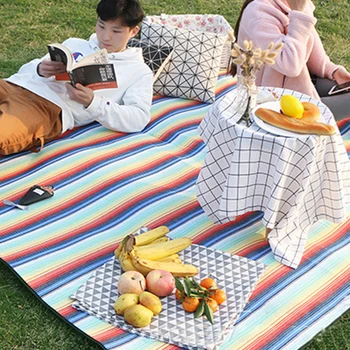 Одеало за пикник, водоустойчив Rip-stop Подложка за пикник с каишка за носене на ръка и чанта за съхранение за семеен пикник, къмпинг, партита, плажен туризъм