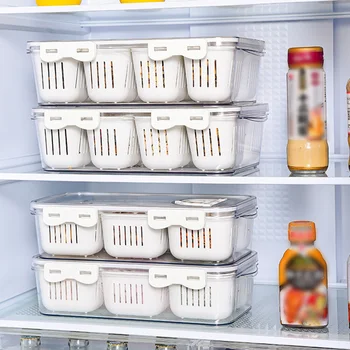 Портативна готварска прозрачна кутия за подправки, херметически контейнер за зеленчуци с затегнати корици от pp и PET за съхранение на подправки в кухнята