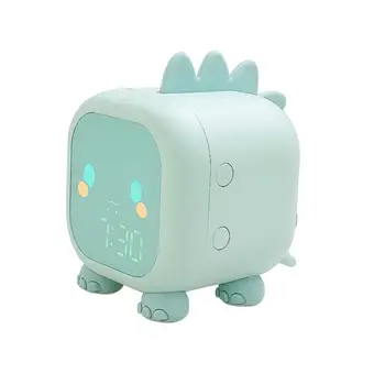 Практичен будилник с дълъг живот на батерията, Силиконов Детски алармен часовник във формата на динозавър, Аларма за тренировка на сън