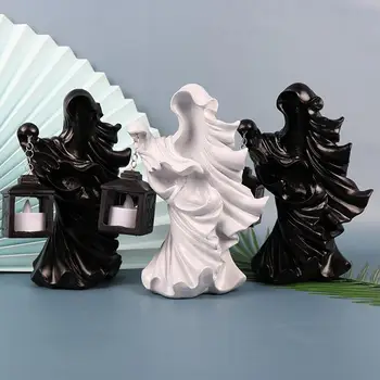Пратеникът на Ада С фенер, Безлични Скулптура призраци, фенер, Водоустойчив За празнична украса от бяла смола, на закрито, на открито