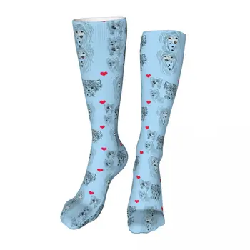 Сини китайски хохлатые Чорапи до глезена, Унисекс Чорапи до средата на прасците, Дебели Меки възли на ежедневните чорапи